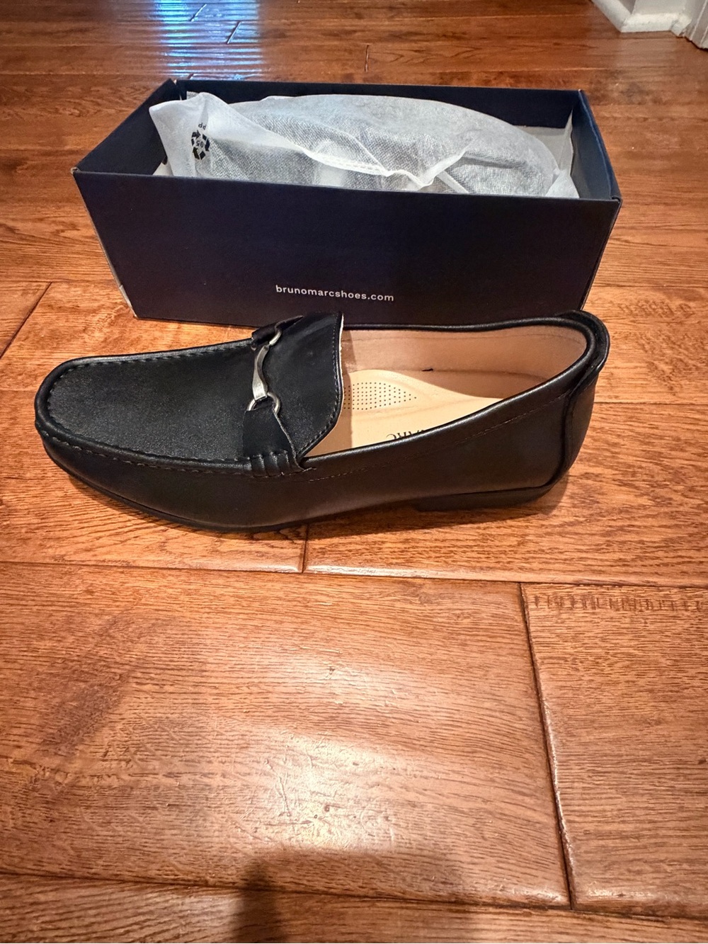 Bruno Marc Men's Black Slip-On Bit Loafers